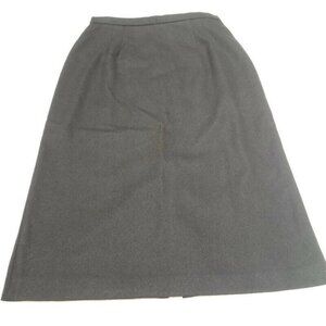 Ira Joyce Women's Pure Wool Black Lined Midi Pencil Skirt Size 11-12 Split-Back